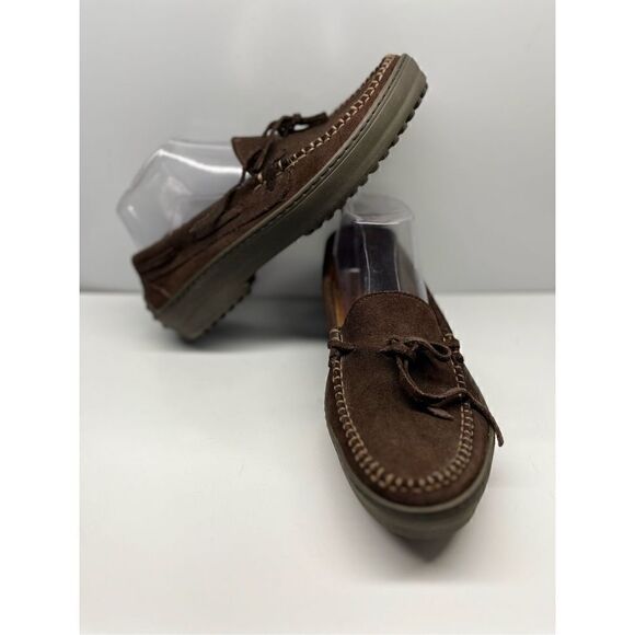 Eddie Bauer Women’s Leather Loafers Slip On Brown Shoes Size 9.5M Made in Italy - Picture 5 of 11